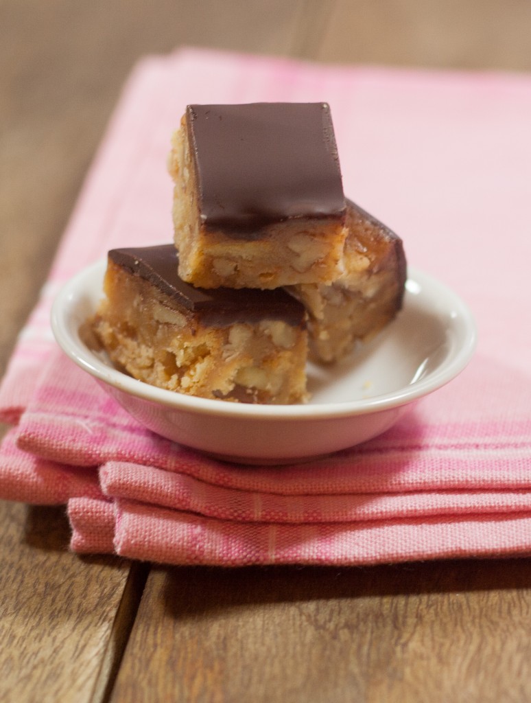 Chocolate Pecan Slice Vertical