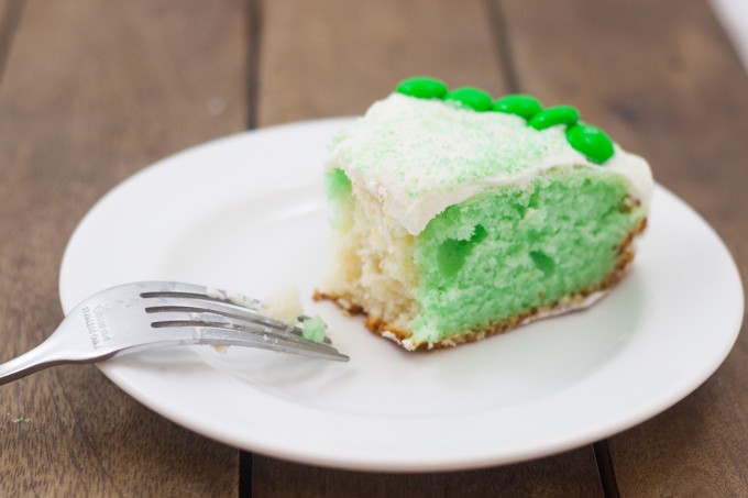 Green & White Cake - Slice