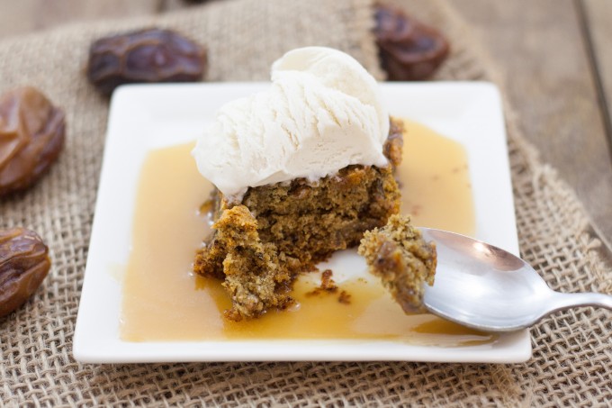 Sticky Date Pudding on Spoon