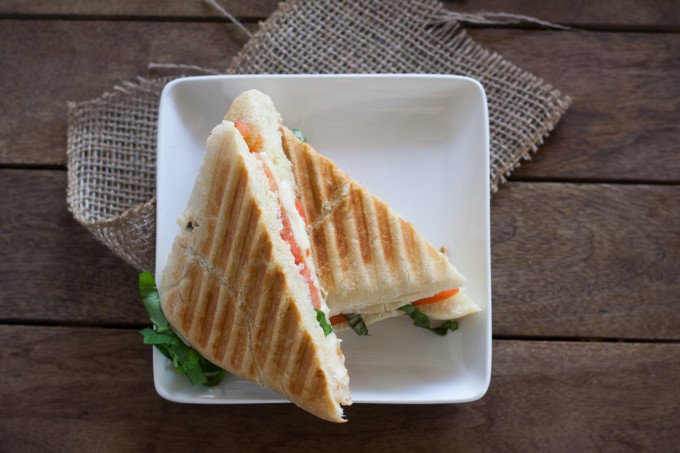 Aerial View of Caprese Sandwich
