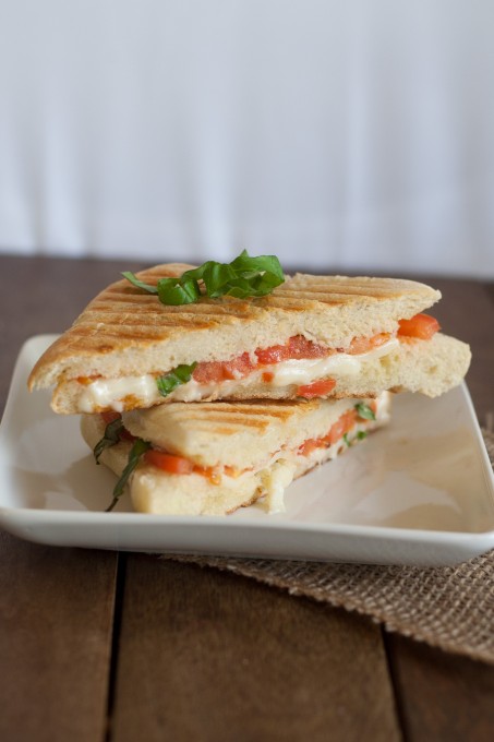 Vertical Photo of Caprese Sandwich