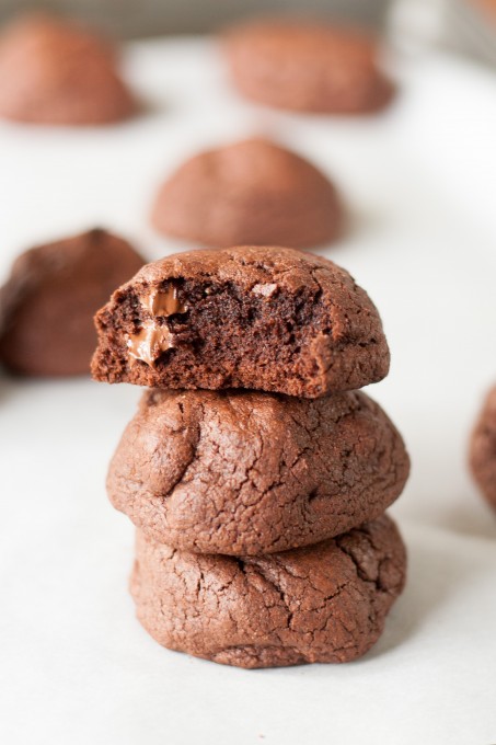 Chocolate Cookies in a Stack