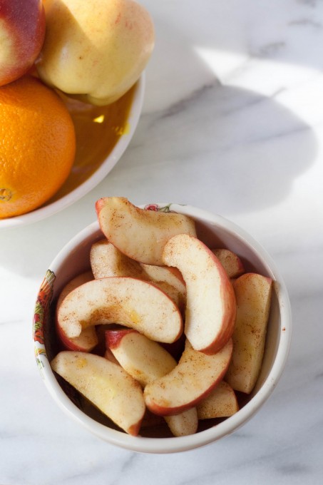 Cinnamon Apples with Ingredients Behind