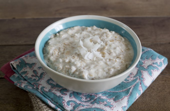 Coconut Oatmeal with Maple Syrup