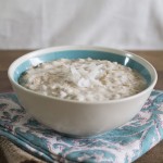 Coconut Oatmeal, sweetened with Maple Syrup