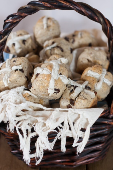 Hot Cross Buns in a Basket