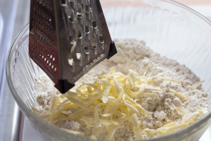 Making Scones - Grating Butter