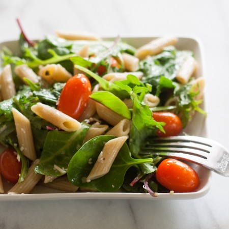 Pasta & Baby Greens Salad with Fork