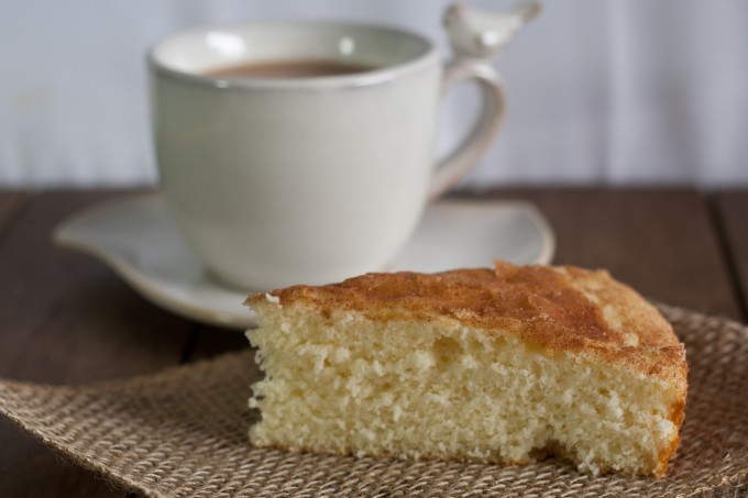 Tea Cake Slice with Cup of Tea