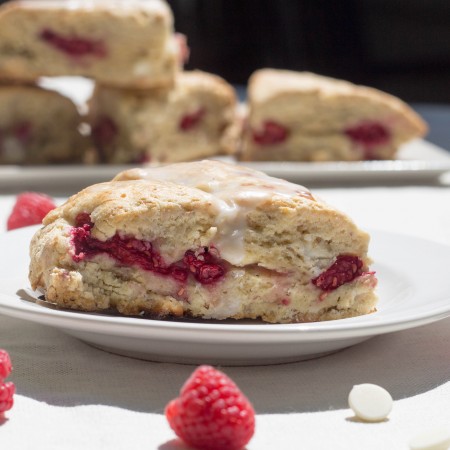 White Chocolate and Raspberry Scone Close Up