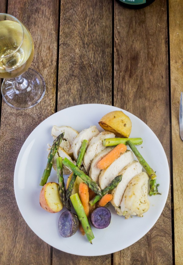 Roasted Chicken, Potatoes and Asparagus