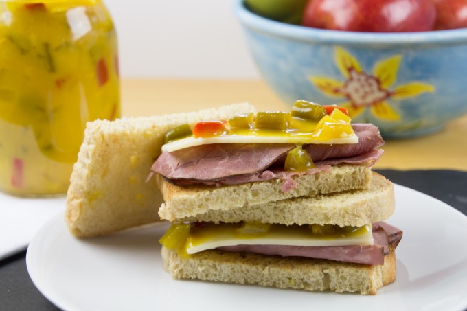 Pickles on Sandwich