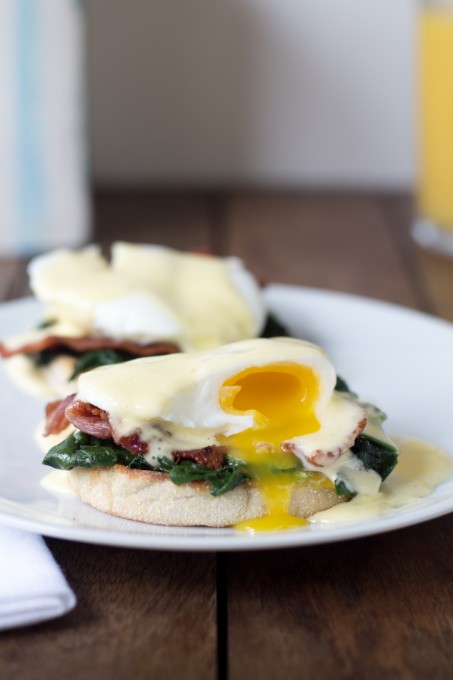 Eggs Florentine with Bite Taken