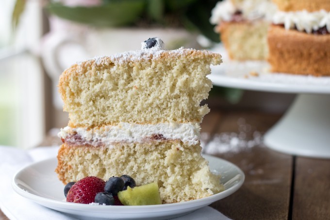 Slice of Victorian Sponge Cake