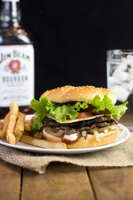 Steak Burger with Whiskey Onions