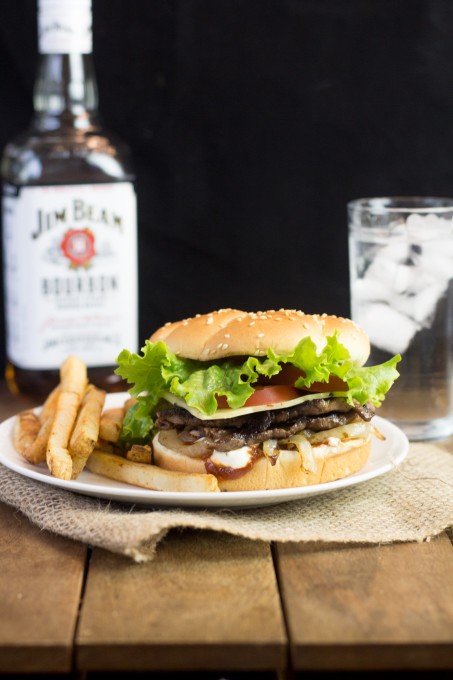 Steak Burger with Whiskey Onions