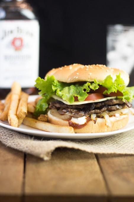 Steak Burger with Whiskey Onions