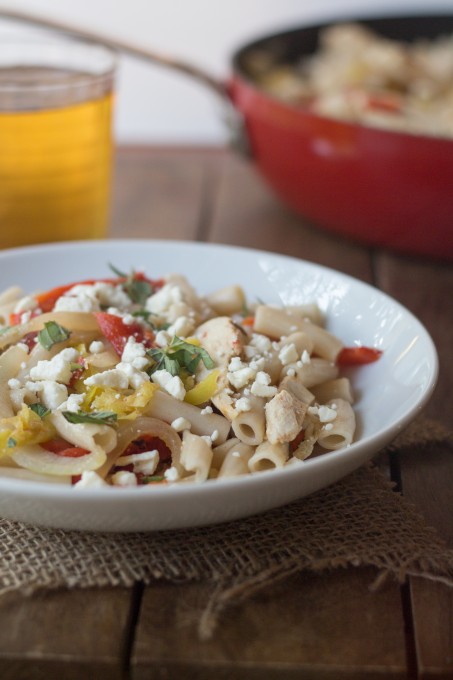 Bowl of Greek Pasta and Chicken