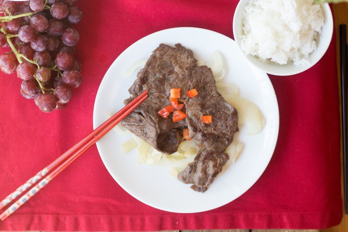 Chinese Steak on a bed of onions