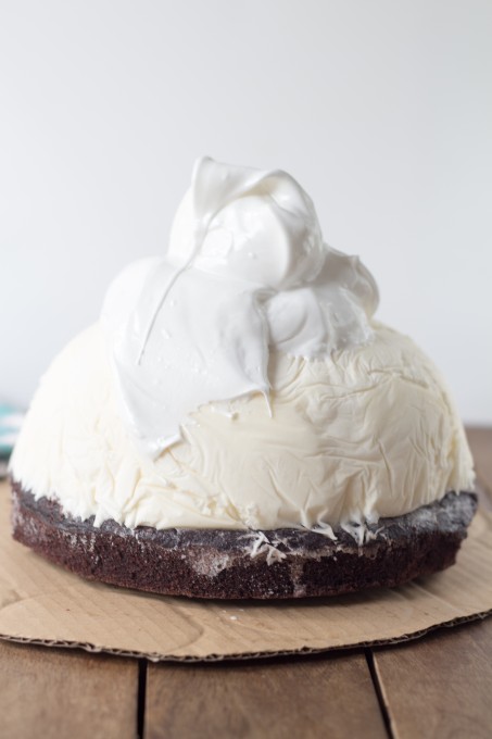 Covering Baked Alaska in Meringue