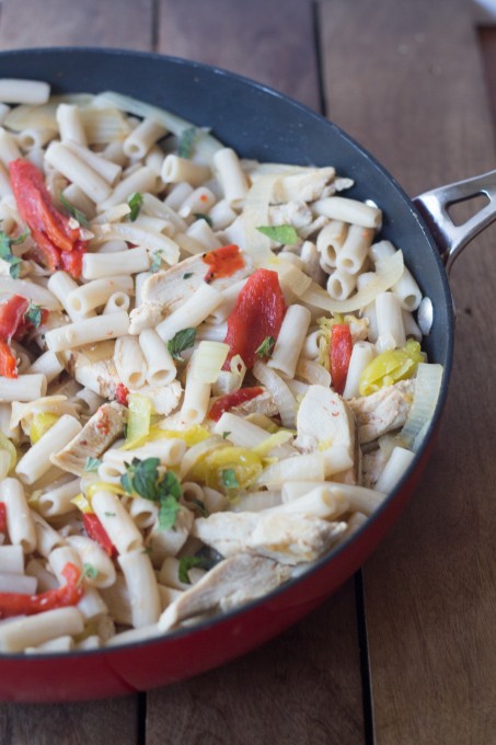 Greek Pasta in Frying Pan