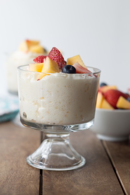 Sago Pudding, served cold with Fruit