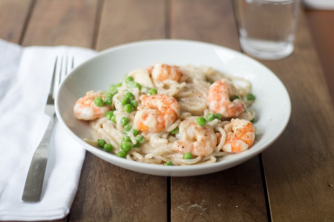 Shrimp Pasta with Peas