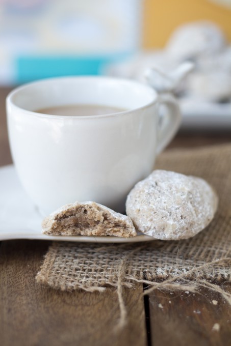 Vanilla Chai Cookies with one broken in half