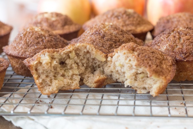 Apple Cinnamon Muffin Split in Half