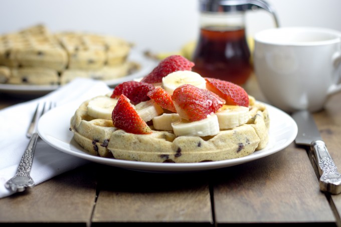 Chocolate Chip Waffles for Breakfast