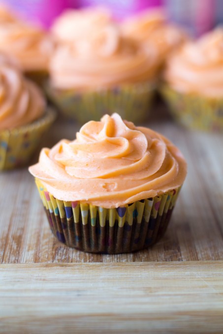 Chocolate Cupcakes with Orange Cream Frosting