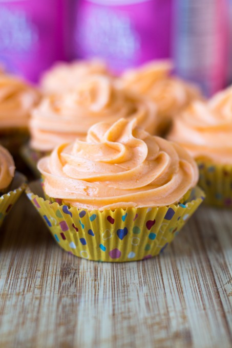 Orange Cream Frosting on a Simple Chocolate Cupcake