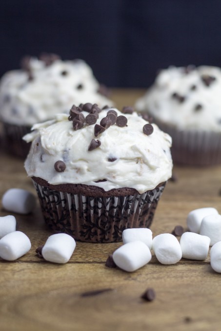 Chococlate Cupcakes with Smores Frosting