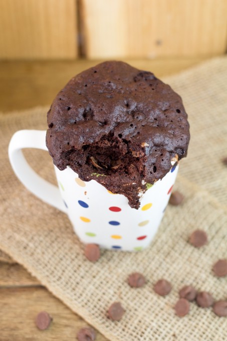 Melted Chocolate in Chocolate Cake in a Mug
