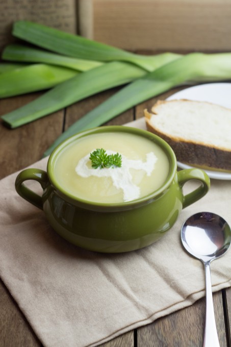 Potato and Leek Soup with Crusty Bread