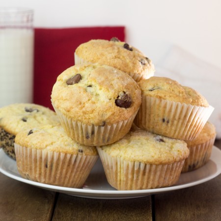 Chocolate Chip Muffins on a Plate