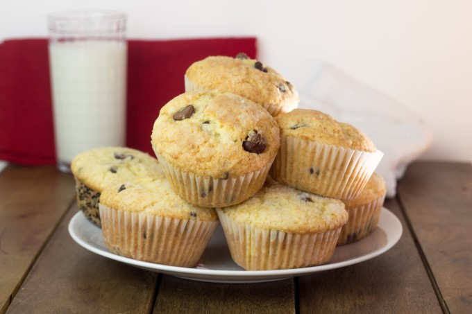 Chocolate Chip Muffins on a Plate