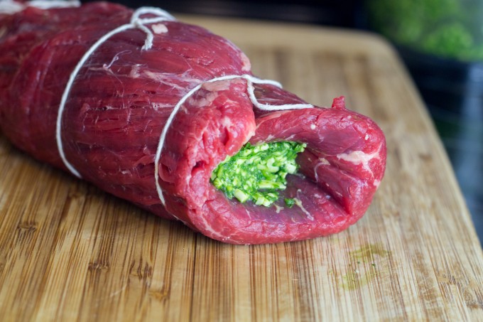 Flank Steak Rolled Up - Ready for Cooking