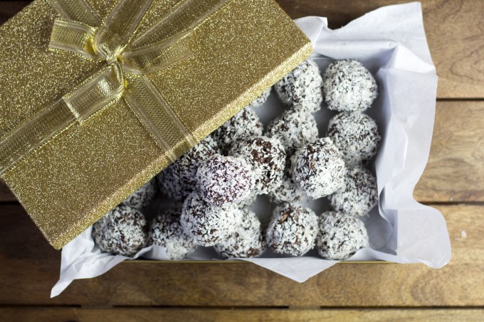 Rum Balls in a Gift Box