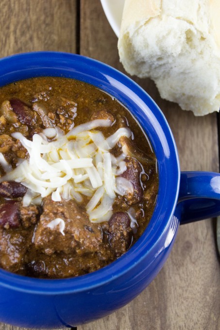 Meat Lovers Chili topped with cheese
