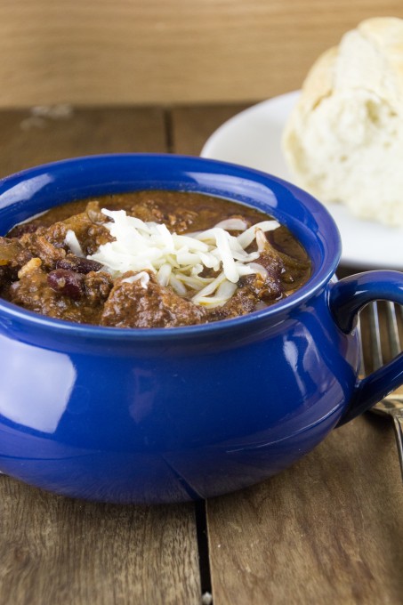 Meat Lovers Chili with some crusty bread