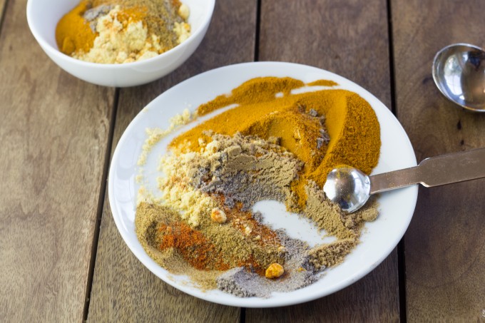 Mixing the Spices for Curry Powder