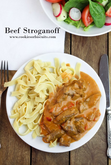 Beef Stroganoff with Noodles with title