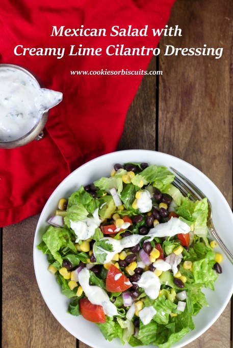 Mexican Salad with Creamy Lime Cilantro Dressing