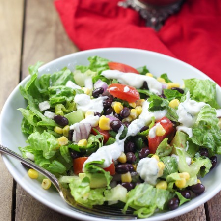 Mexican Salad with a Lime Cilantro Dressing