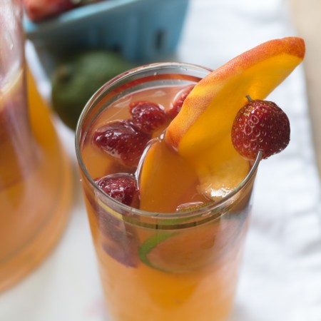 Peach, Strawberry & Lime Sangria