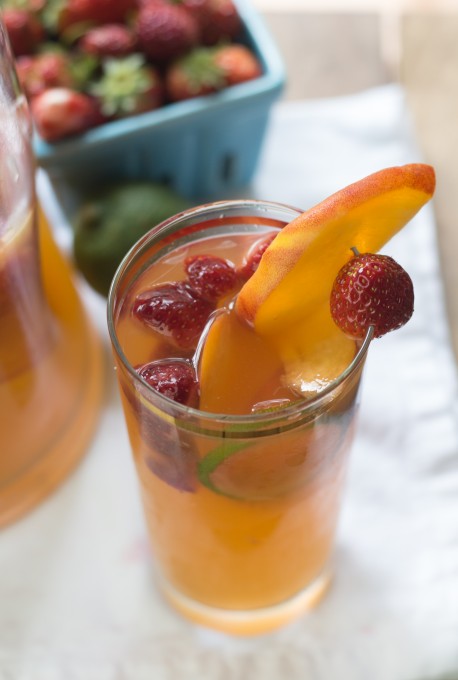 Peach, Strawberry & Lime Sangria