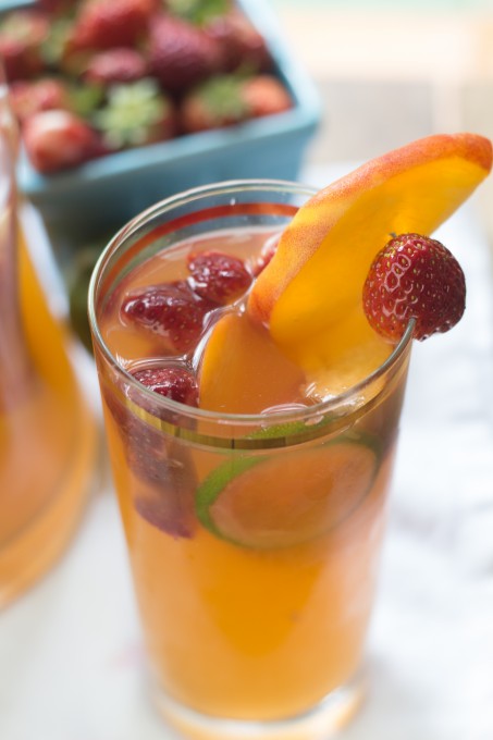 Peach, Strawberry & Lime Sangria