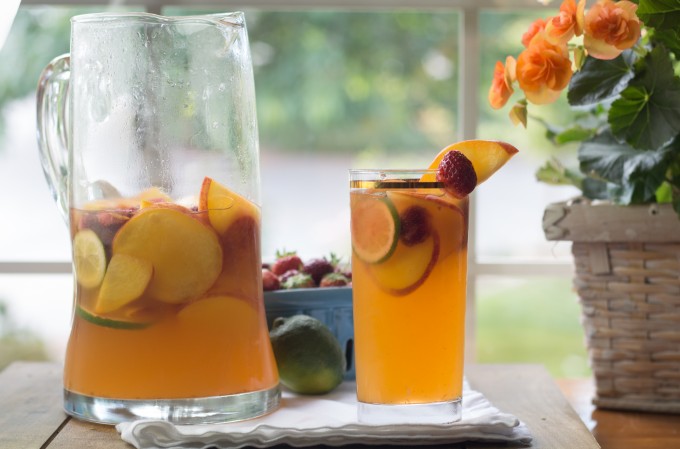 Peach, Strawberry & Lime Sangria