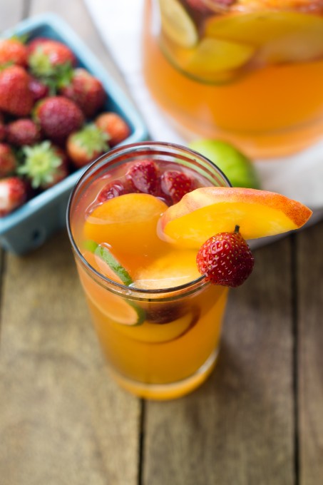 Peach, Strawberry & Lime Sangria